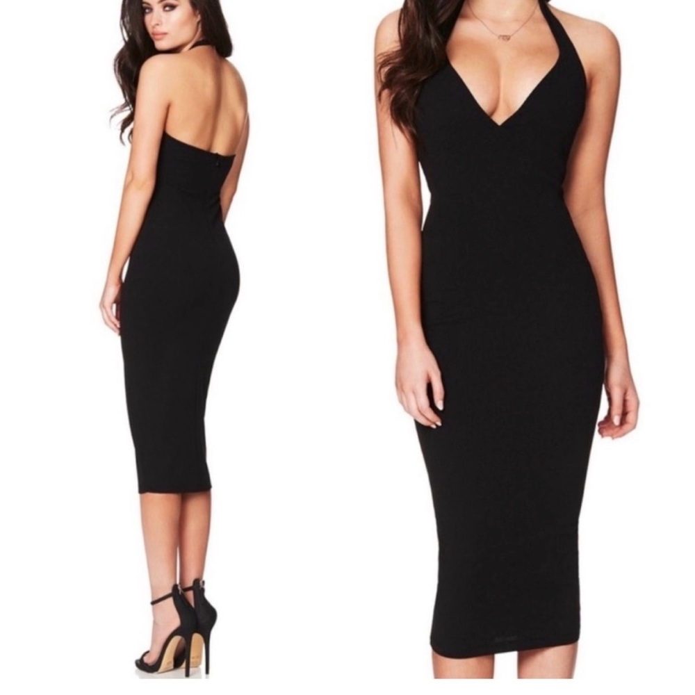 Nookie Black Backless Halter Dress